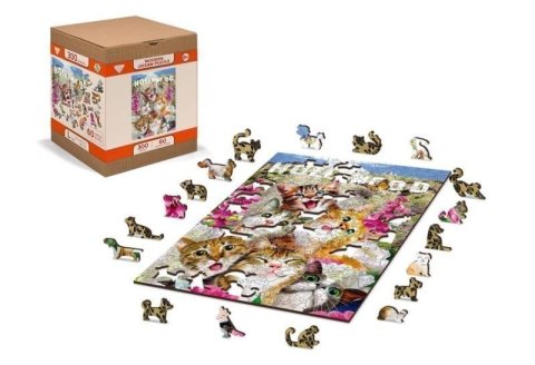 neuveden: Wooden City Puzzle Kočky v Hollywoodu 150 dílků, dřevěné