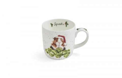 neuveden: Vánoční porcelánový hrnek Wrendale Designs Sprouts - Morče 310 ml