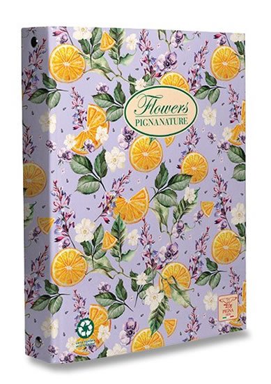neuveden: 4kroužkový pořadač Pigna Nature Flowers A5, 35 mm, mix motivů