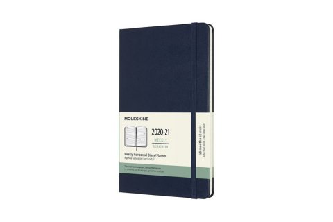 neuveden: Moleskine: Horizontální diář 2020-2021 tvrdý modrý L