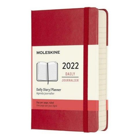 neuveden: Moleskine Diář 2022 červený S, denní, tvrdý
