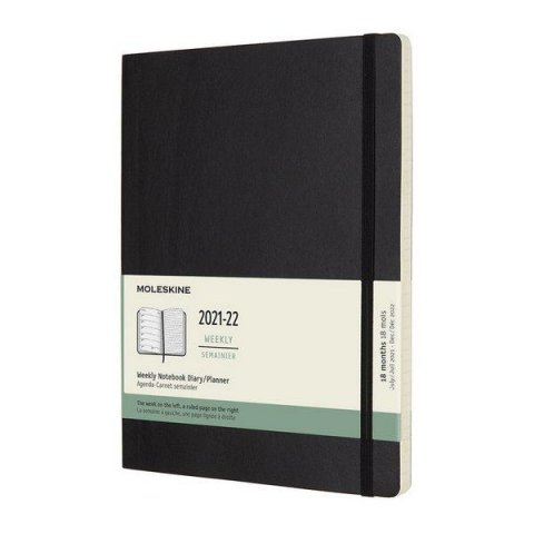 neuveden: Moleskine Zápisník plánovací 2021-2022 černý XL, měkký