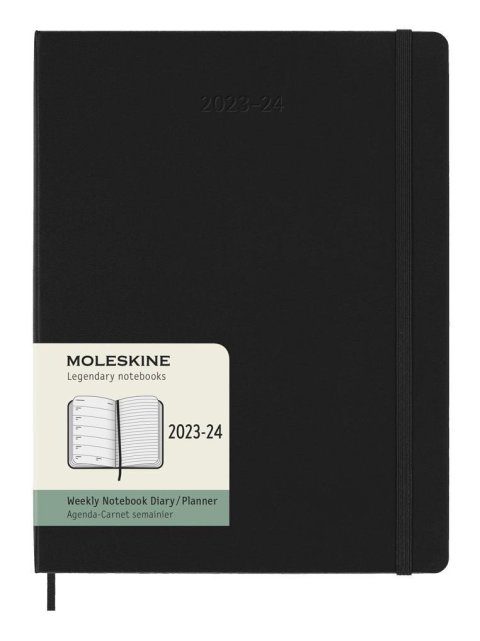 neuveden: Moleskine Zápisník plánovací 18 měsíční 2023-24 tvrdý černý XL