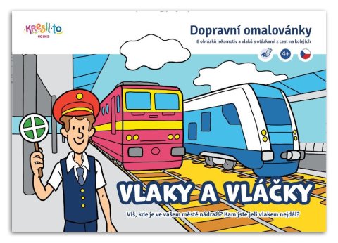 neuveden: Vlaky a vláčky - Dopravní omalovánka A5