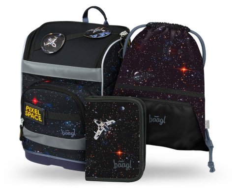 neuveden: 3 SET Zippy plus Pixel Space: aktovka, penál, sáček