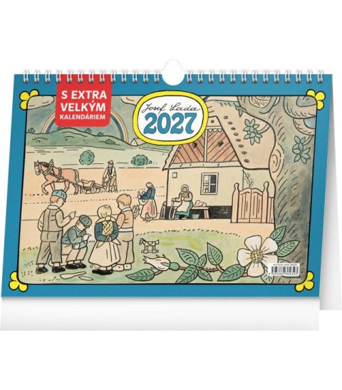 : Kalendář 2027 stolní: Josef Lada s extra velkým kalendáriem, 30 x 21 cm