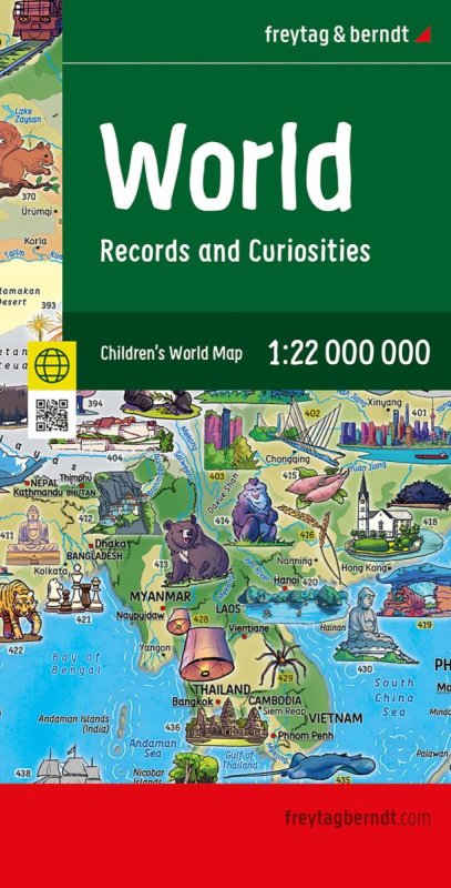 -: Mapa světa pro děti 1:22 000 000 / složená mapa