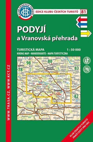 neuveden: Podyjí, Vranovská přehrada /KČT 81 1:50T Turistická mapa