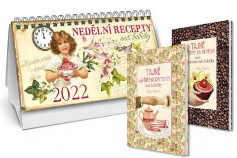 Trnková Klára: Kalendář 2022 Nedělní recepty naší babičky + Tajné recepty na muffiny + Taj