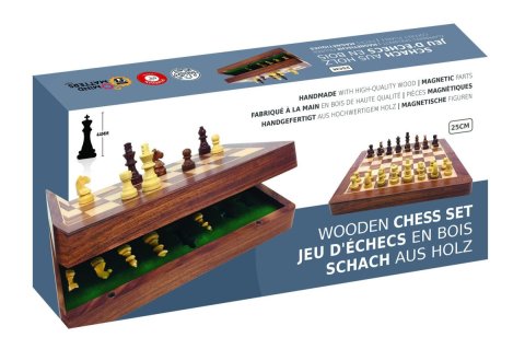 : Dřevěné šachy magnetické 25 cm