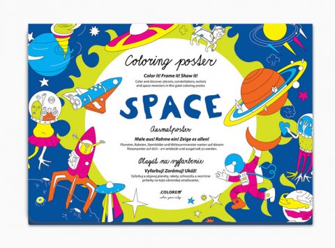 neuveden: Space - Plakát omalovánka neuveden: Space - Plakát omalovánka