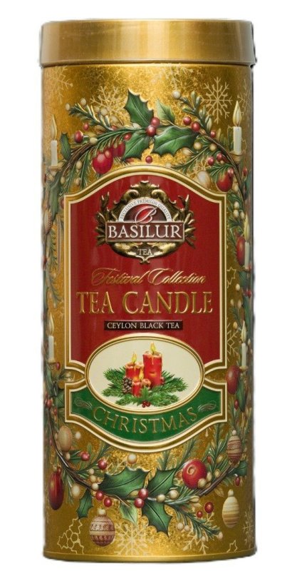 : BASILUR Festival Candle Gold Edition plech 75g + čajová svíčka 11g