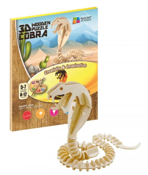neuveden: NiXiM Dřevěné 3D puzzle - Kobra