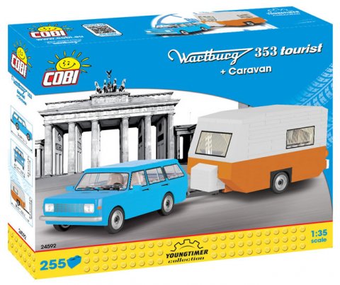 neuveden: Stavebnice COBI - Wartburg 353 Tourist s karavanem, 255 k