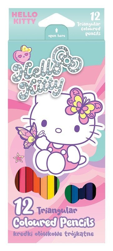 : Pastelky trojhranné Hello Kitty, 12 barev