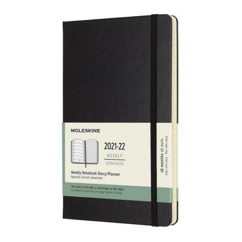 neuveden: Moleskine Zápisník plánovací 2021-2022 černý L, tvrdý