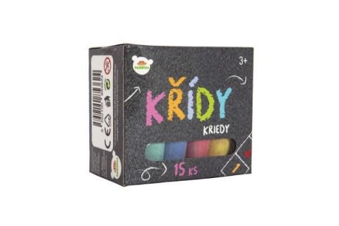 neuveden: Křídy barevné chodníkové 15ks v krabičce 12,5x11x7,5cm