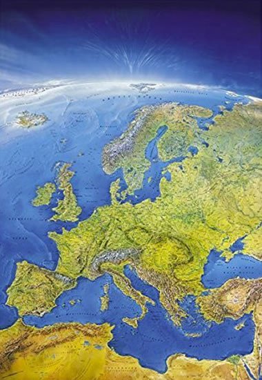 : Evropa-panorama/nástěn.mapa plast.tubus