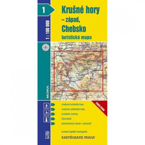 neuveden: 1:100T ( 1)-Krušné hory-západ,Chebsko (turistická mapa)