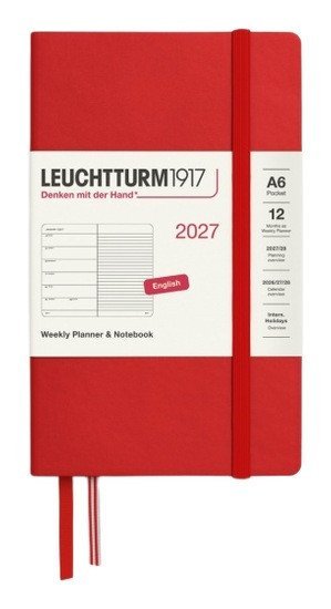 -: Týdenní plánovač & Zápisník Cherry, Pocket A6 2027, anglicky