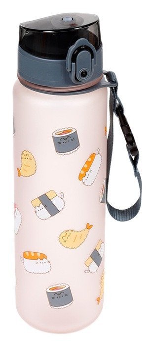 : Nerozbitná plastová láhev s víčkem 600 ml Pusheen - Sushi Club