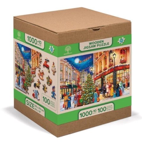 neuveden: Wooden City Puzzle Vánoční ulice 1010 dílků, dřevěné