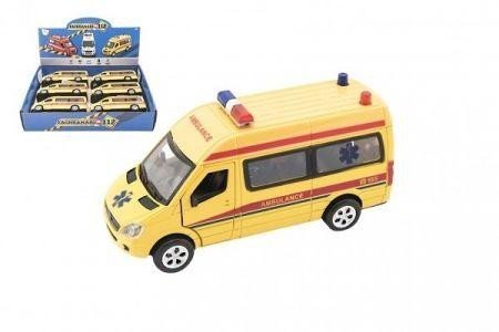 neuveden: Auto Ambulance 15cm kovové s plastovými doplňky na baterie se světlem se zv neuveden: Auto Ambulance 15cm kovové s plastovými doplňky na baterie se světlem se zv