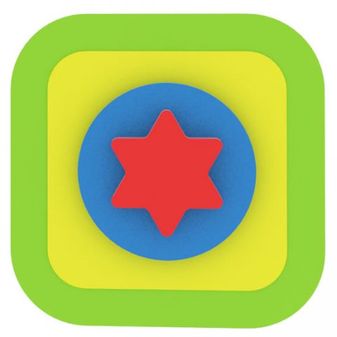neuveden: Moje první puzzle - Tvary čtverec/hvězda zelená