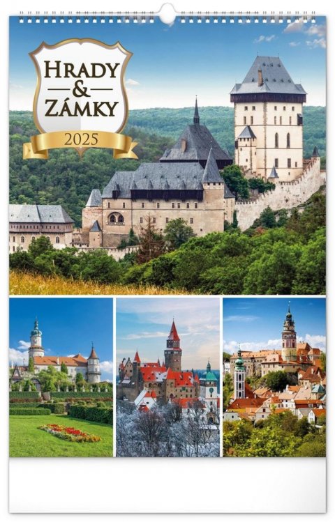 neuveden: Kalendář 2025 nástěnný: Hrady a zámky, 33 × 46 cm