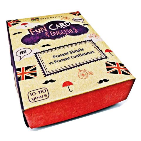 neuveden: Fun card English Present simple vs Present Continuous