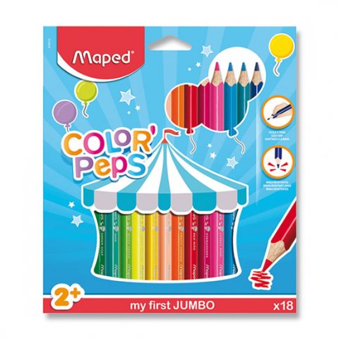 neuveden: Maped - Pastelky trojhranné JUMBO Color´ Peps 18 ks neuveden: Maped - Pastelky trojhranné JUMBO Color´ Peps 18 ks