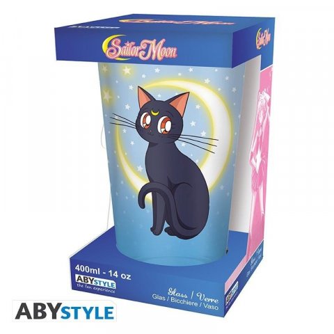 neuveden: Sailor Moon Sklenice 400 ml - Luna a Artemis