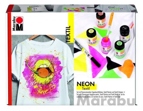 neuveden: Marabu barva na textil neonová sada 4x15ml