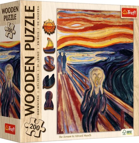 neuveden: Dřevěné puzzle Art: Edvard Munch - Výkřik 200 dílků