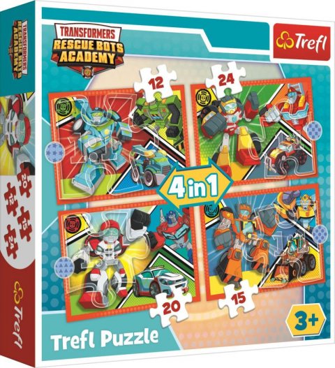 neuveden: Trefl Puzzle Transformers - Akademie 4v1 (12,15,20,24 dílků)
