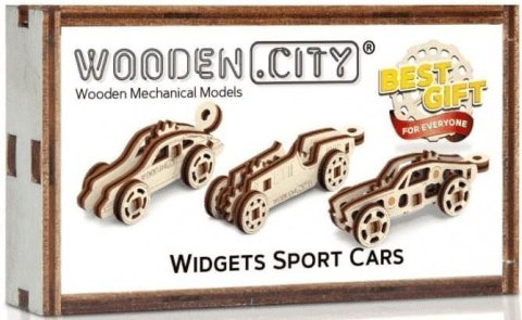 neuveden: Wooden City Puzzle 3D Přívěšky Závodní auta, dřevěné