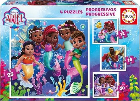 neuveden: Puzzle Disney Ariel 4v1 (12,16,20,25 dílků)