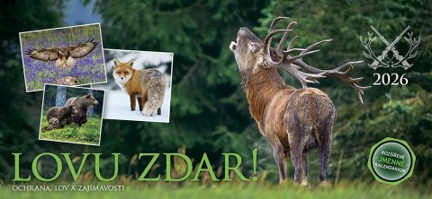 neuveden: Kalendář 2026 Lovu zdar!, stolní, 29,7 x 13,8 cm