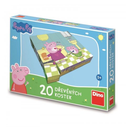 neuveden: Dřevěné kostky Peppa Pig: Veselý den – 20 kostek