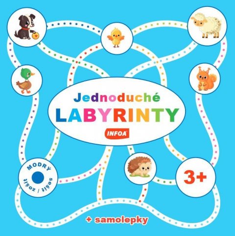 neuveden: Jednoduché labyrinty - modrý sešit / zošit + samolepka neuveden: Jednoduché labyrinty - modrý sešit / zošit + samolepka