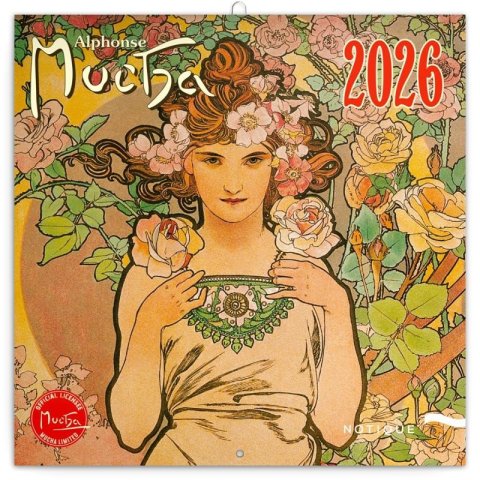 neuveden: Kalendář 2026 poznámkový: Alfons Mucha, 30 x 30 cm