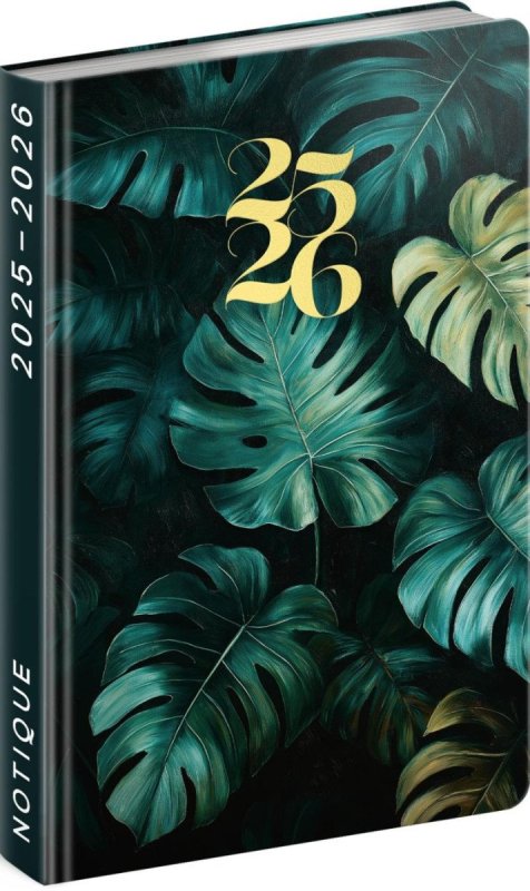 neuveden: Diář 18měsíční 2025/2026 Petito - Monstera, 11 x 17 cm