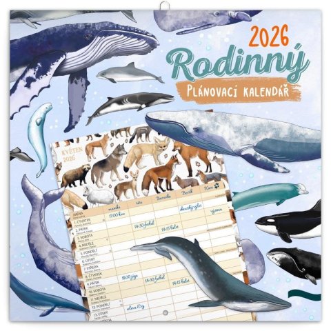 neuveden: Kalendář 2026 nástěnný: Rodinný, plánovací Animalium 30 x 30 cm neuveden: Kalendář 2026 nástěnný: Rodinný, plánovací Animalium 30 x 30 cm