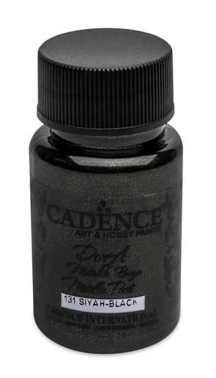neuveden: Metalická akrylová barva Cadence Dora Metalic - černá / 50 ml