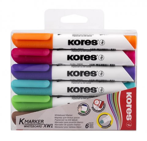neuveden: Kores K-MARKER Popisovač na bílé tabule, kulatý hrot 3 mm, mix 6 barev neuveden: Kores K-MARKER Popisovač na bílé tabule, kulatý hrot 3 mm, mix 6 barev