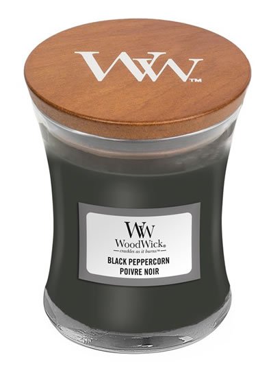 neuveden: WoodWick Black Peppercorn svíčka váza 85g