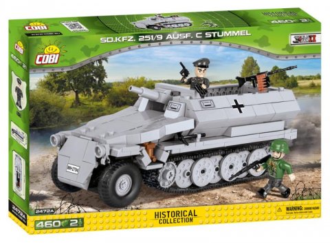 neuveden: Stavebnice COBI - II WW Sd. Kfz. 251/9 Ausf. C, 460 kostek, 2 figurky