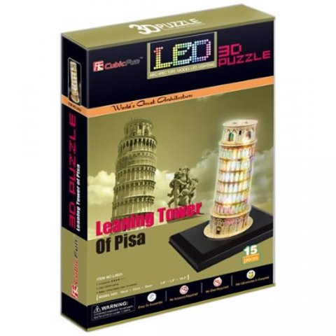 neuveden: Puzzle 3D Šikmá věž / led - 15 dílků