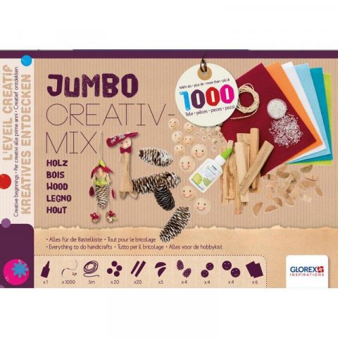 neuveden: Glorex Jumbo kreativní sada - dřevo 1000 ks