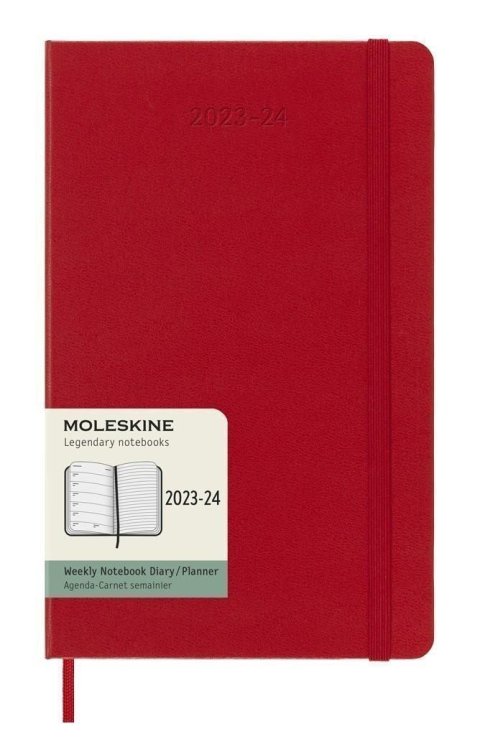 neuveden: Moleskine Zápisník plánovací 18 měsíční 2023-24 tvrdý červený L